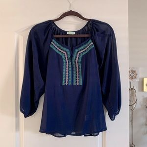 Beautiful Flowy Semi - sheer Top with detail